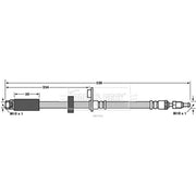 Borg & Beck Brake Hydraulic Hose Line Front Left BBH7836