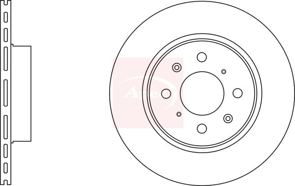 Apec 2 x Brake Disc Set Vented