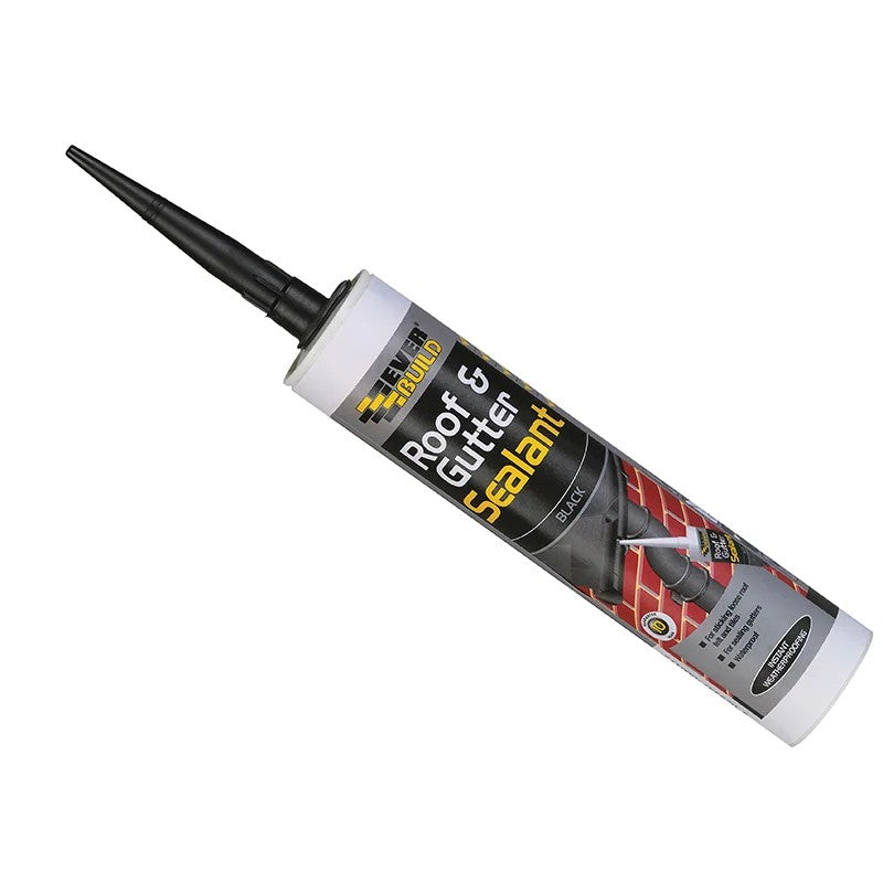 Everbuild Sika Roof & Gutter Sealant Black 295ml - 486214