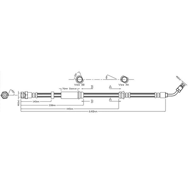 Juratek Brake Hydraulic Hose Line Front Right JBH1632R