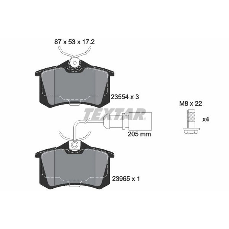 Textar Rear Brake Pad Set 2355403