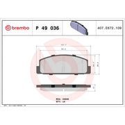 Brembo 4 x Rear Brake Pad Set P49036