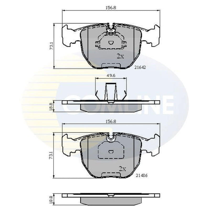Comline 4 x Front Brake Pad Set CBP01096