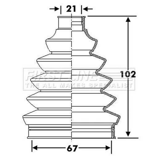 First Line Drive Shaft Bellow Kit Front Left Thermoplast FCB6277