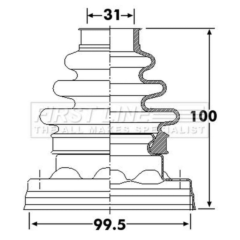 First Line Drive Shaft Bellow Kit Front Left FCB6259