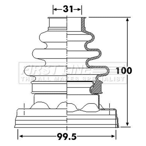 First Line Drive Shaft Bellow Kit Front Left FCB6259