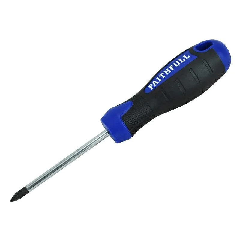 Faithfull Soft Grip Screwdriver Pozidriv Tip PZ1 x 75mm - FAISDPZ1