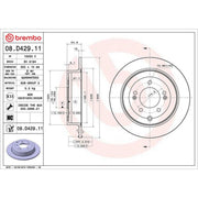 Brembo 2 x Solid Rear Brake Discs 08.D429.11