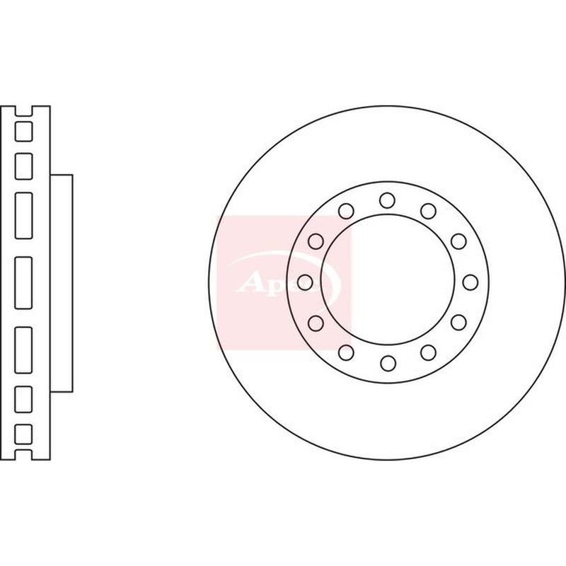 Apec 2 x Vented Brake Discs DSK2940