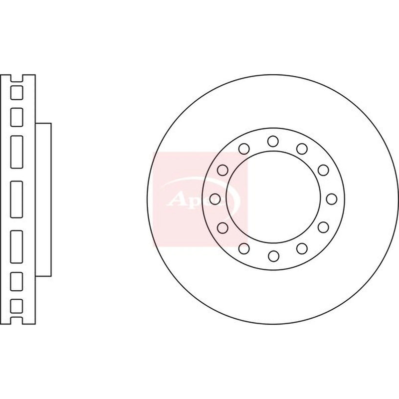 Apec 2 x Vented Brake Discs DSK2940