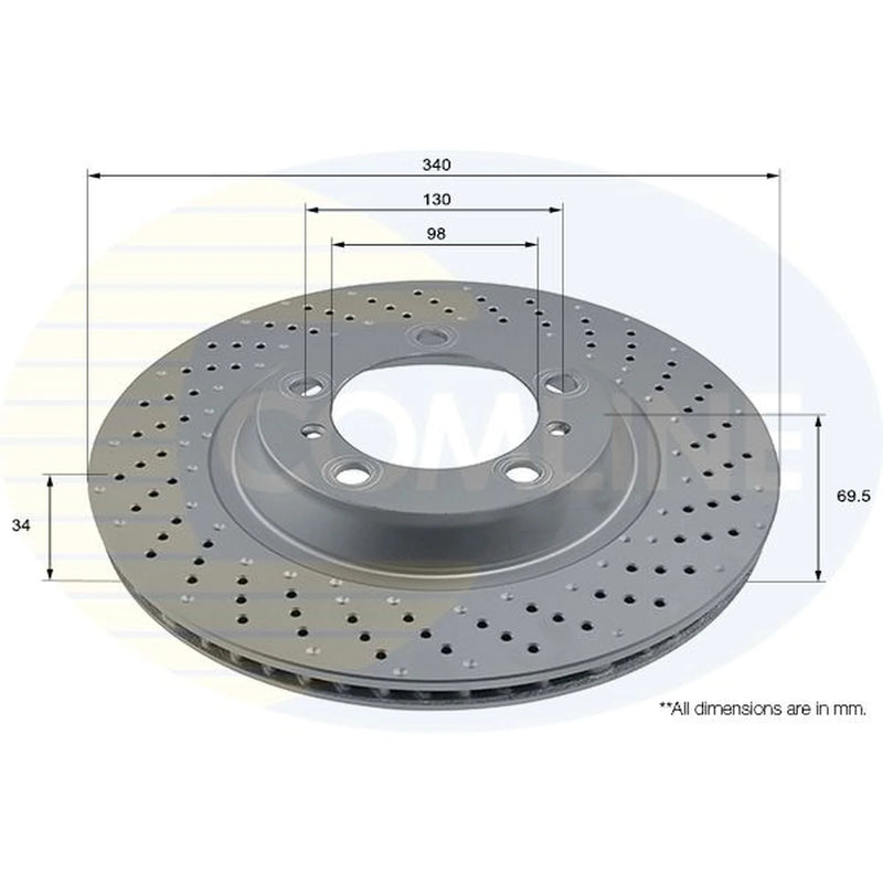 Comline 2 x Internally Vented Front Brake Discs ADC2918VL