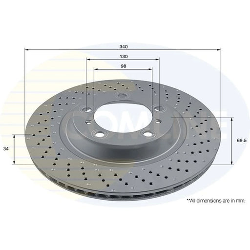 Comline 2 x Internally Vented Front Brake Discs ADC2918VL