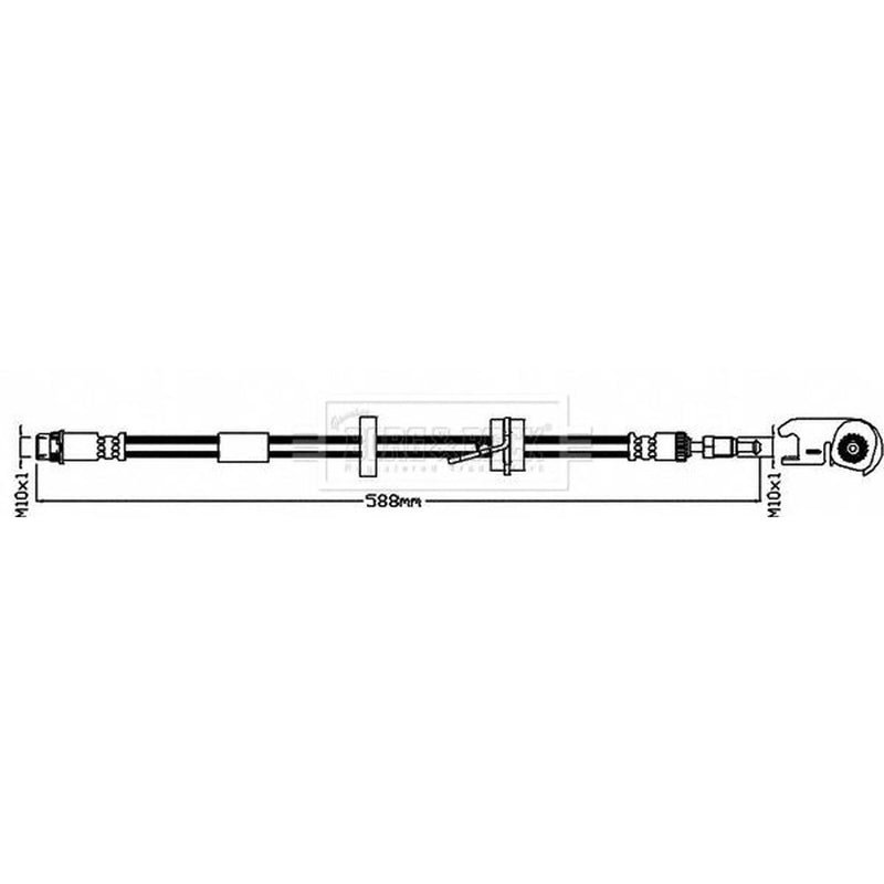 Borg & Beck Brake Hydraulic Hose Line Front Left BBH8506