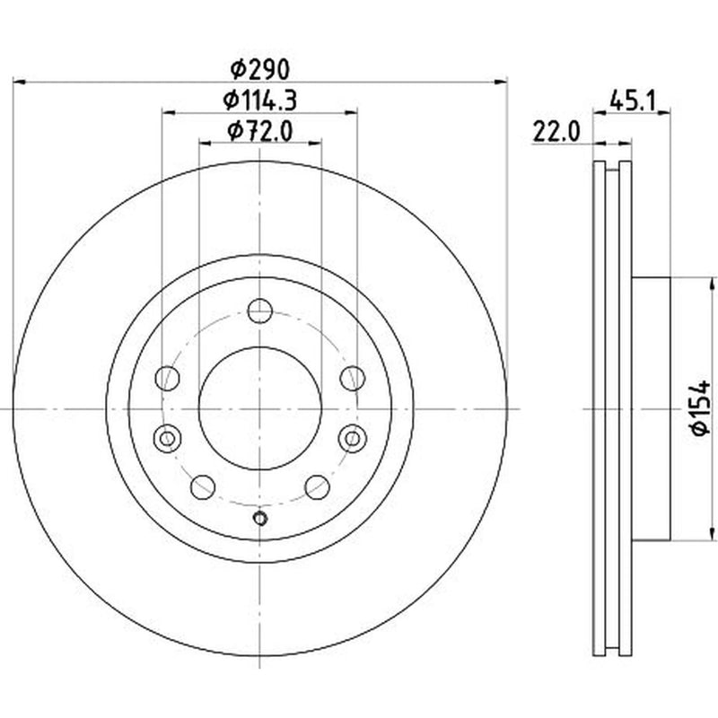 DON 2 x Internally Vented Front Brake Discs PCD23152