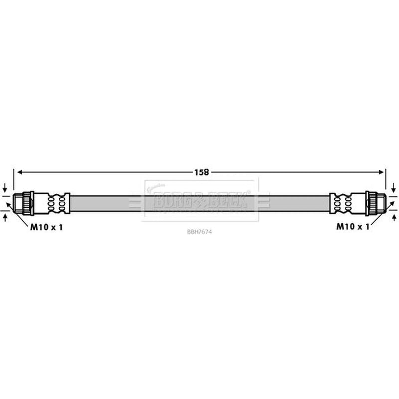 Borg & Beck Brake Hydraulic Hose Line Rear Left BBH7674