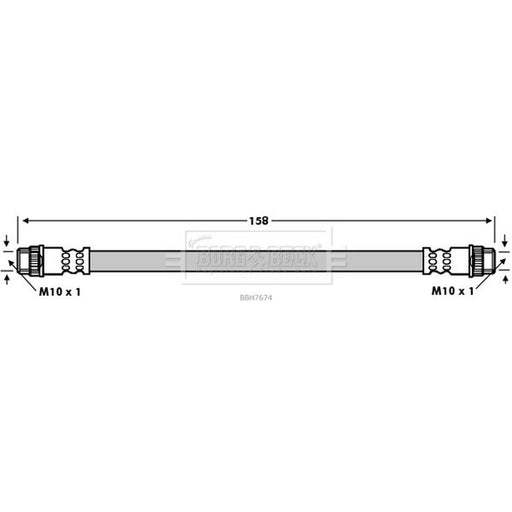 Borg & Beck Brake Hydraulic Hose Line Rear Left BBH7674