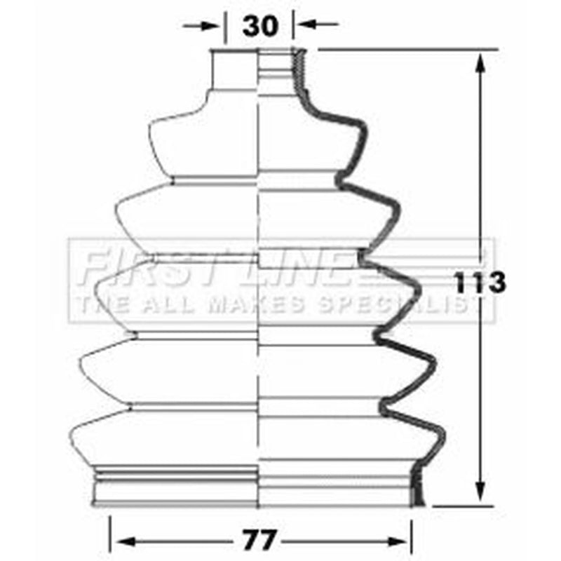 First Line Drive Shaft Bellow Kit Front Right Thermoplast FCB6069