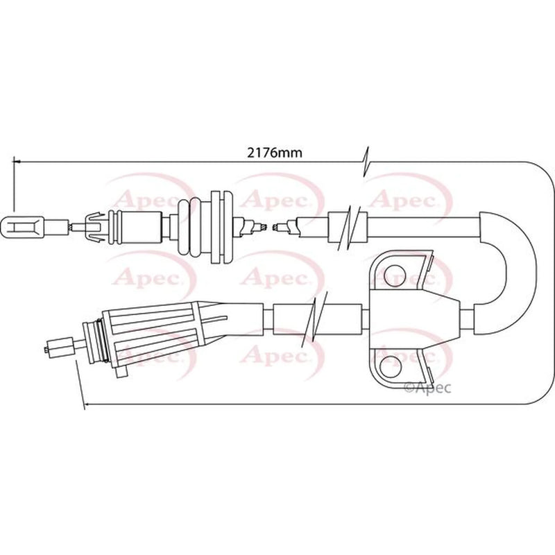 Apec Handbrake Cable Right Rear CAB1513