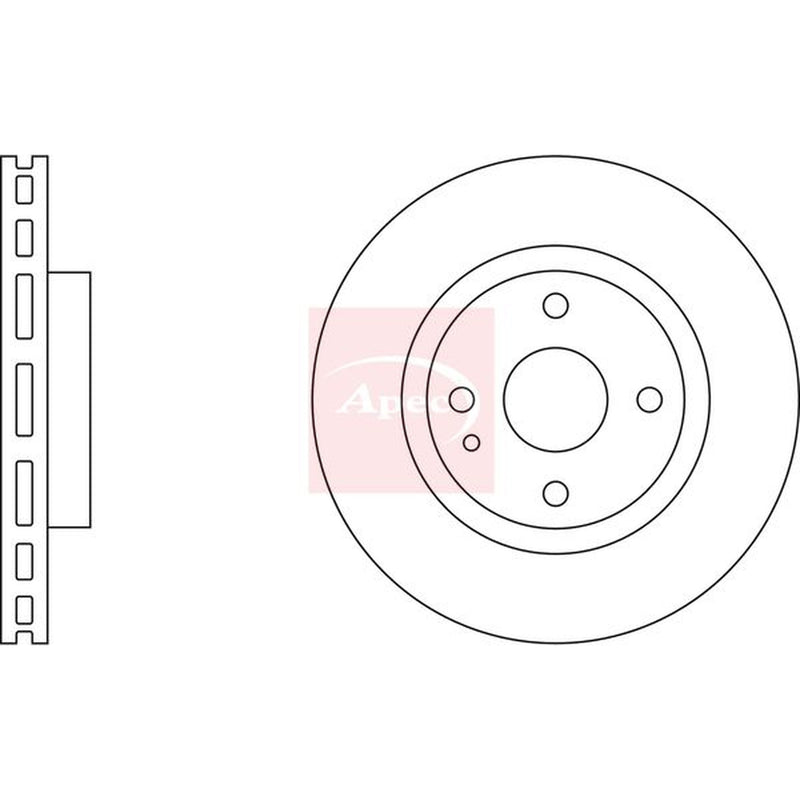 Apec 2 x Vented Front Brake Discs DSK827