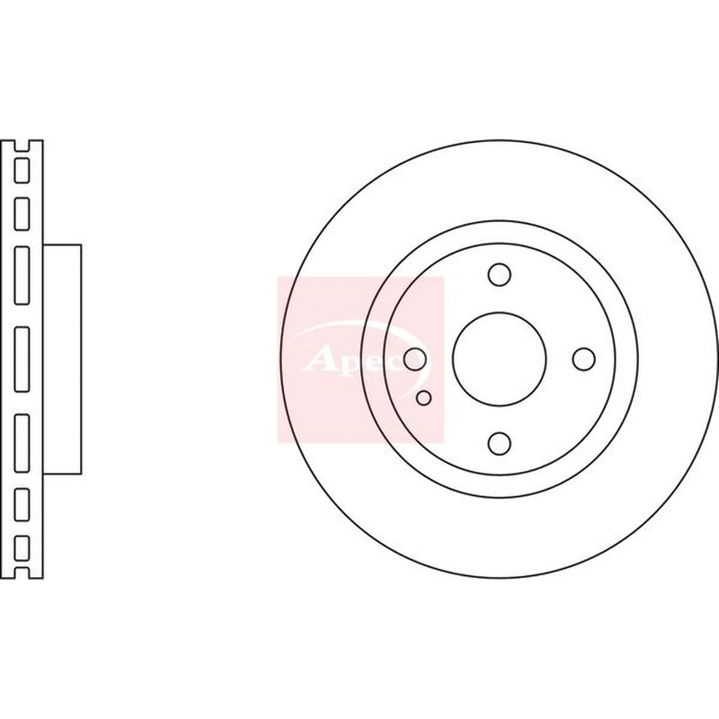 Apec 2 x Vented Front Brake Discs DSK827