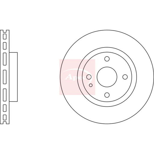 Apec 2 x Vented Front Brake Discs DSK827