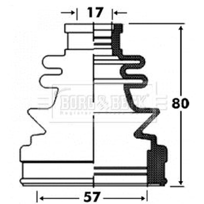 Borg & Beck Drive Shaft Bellow Kit Rear Left BCB2855