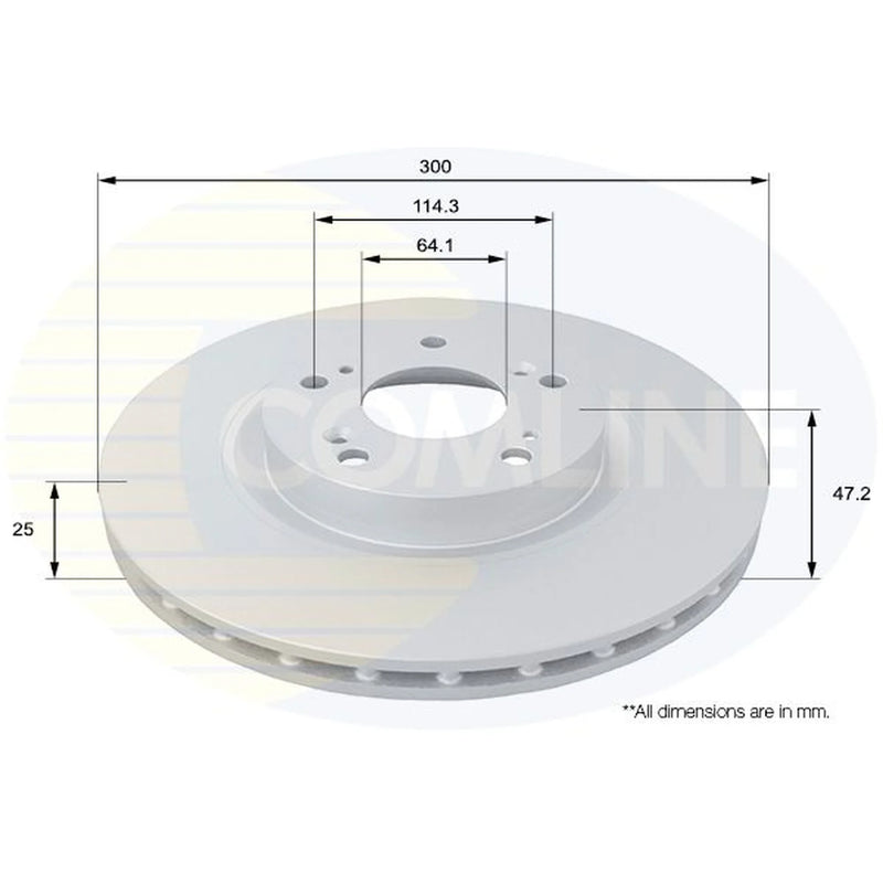 Comline 2 x Internally Vented Front Brake Discs ADC0568V