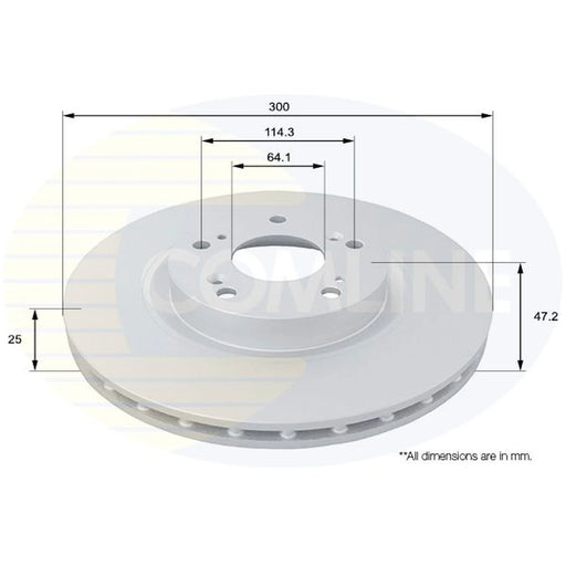 Comline 2 x Internally Vented Front Brake Discs ADC0568V