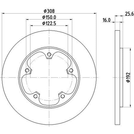 DON 2 x Solid Rear Brake Discs PCD19602