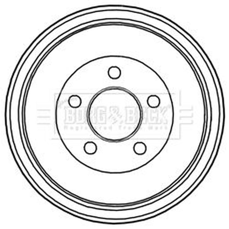 Borg & Beck Brake Drum Assembly Rear BBR7236