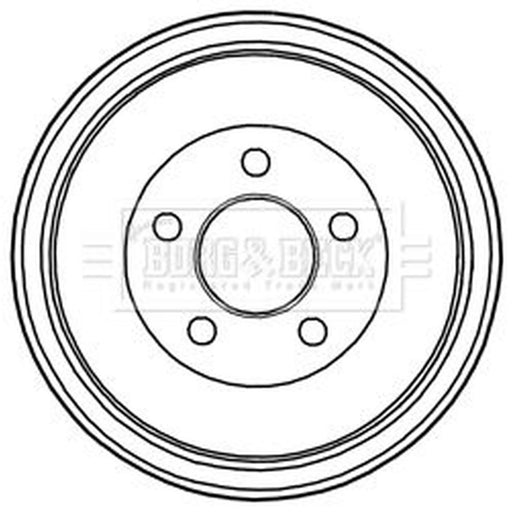 Borg & Beck Brake Drum Assembly Rear BBR7236