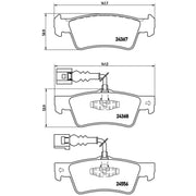 Brembo 4 x Rear Brake Pad Set P85068