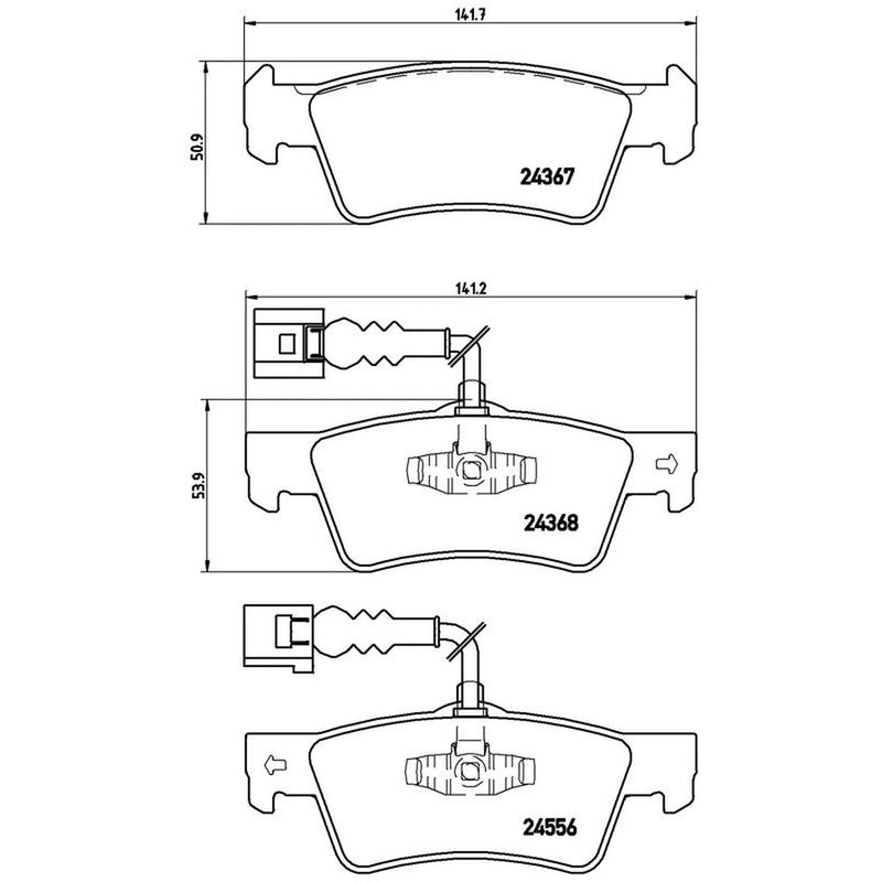Brembo 4 x Rear Brake Pad Set P85068