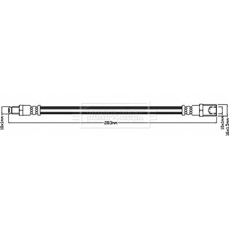 Borg & Beck Brake Hydraulic Hose Line Rear Left BBH8448