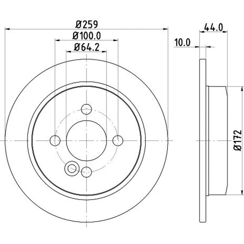 DON 2 x Solid Rear Brake Discs PCD11112