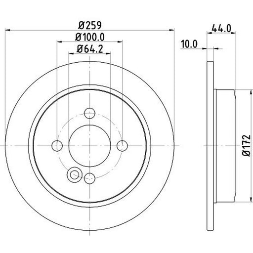 DON 2 x Solid Rear Brake Discs PCD11112