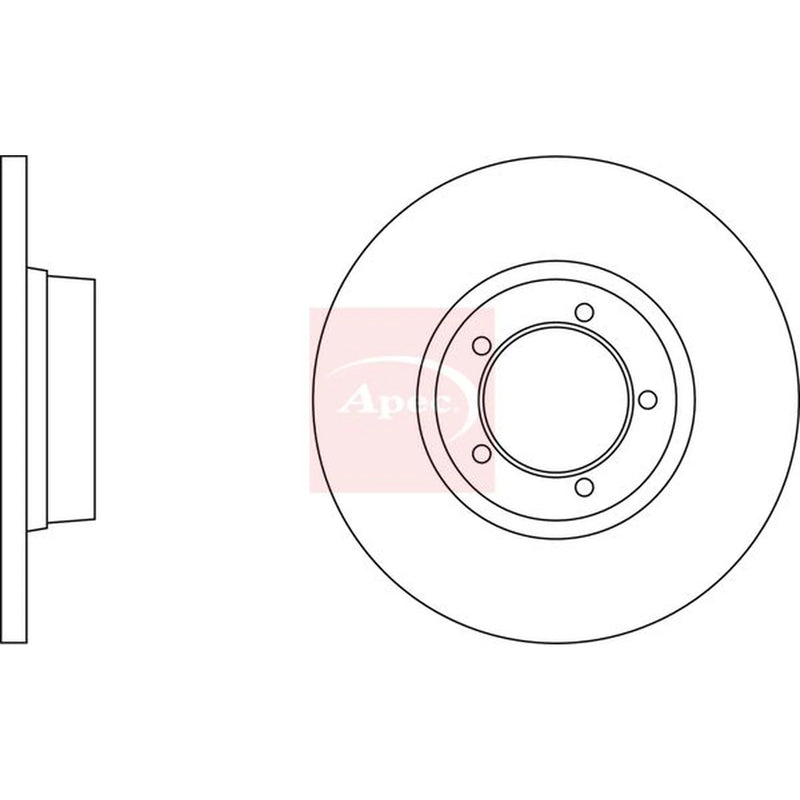 Apec 2 x Solid Front Brake Discs DSK716