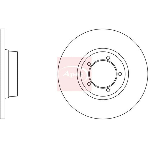 Apec 2 x Solid Front Brake Discs DSK716
