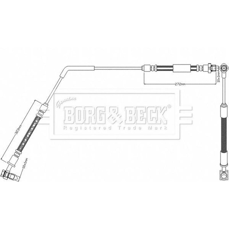 Borg & Beck Brake Hydraulic Hose Line Rear Left BBH8405
