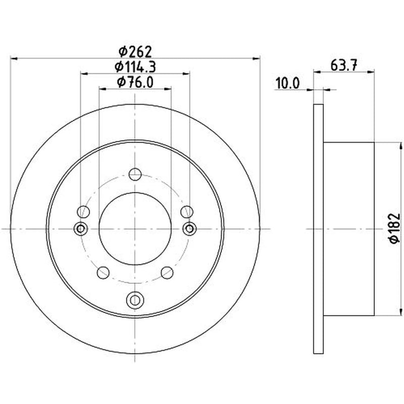 DON 2 x Solid Rear Brake Discs PCD16392