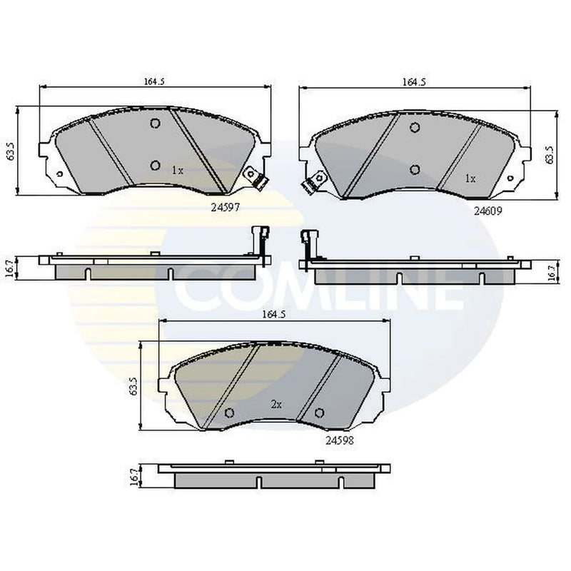 Comline 4 x Front Brake Pad Set CBP31782