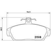 Brembo 4 x Front Brake Pad Set P52015