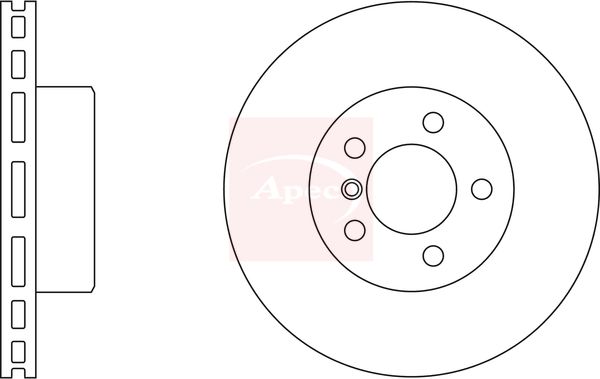 Apec 2 x Brake Disc Set Vented