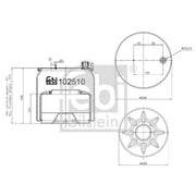 Febi Air Suspension Bellow 226mm Rear Right 102510