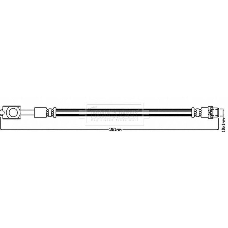 Borg & Beck Brake Hydraulic Hose Line Rear Left BBH7956