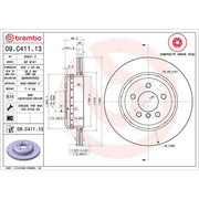 Brembo 2 x Aluminium Rear Brake Disc Hub Brake Discs 09.C411.13