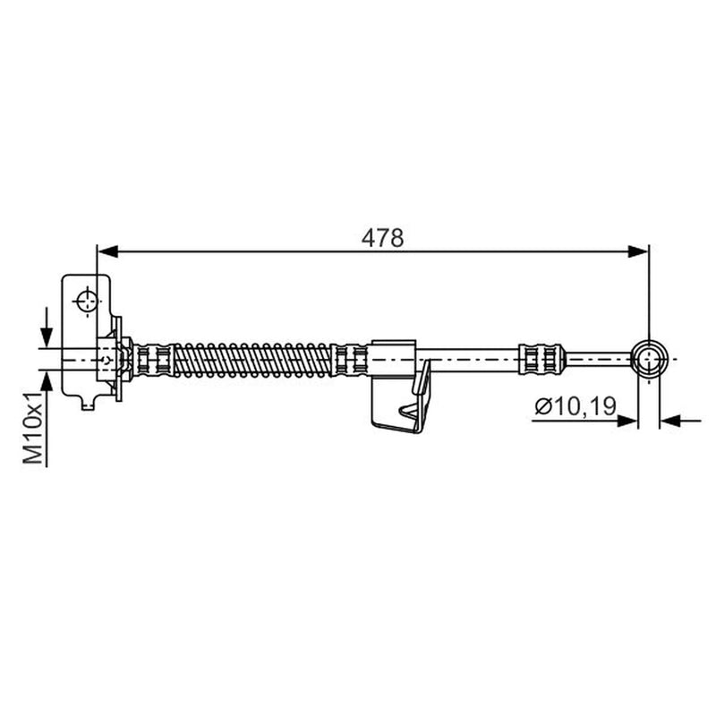 Bosch Brake Hydraulic Hose Line Front Left 1 987 481 169