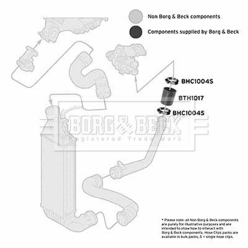 Borg & Beck Intercooler Turbo Charge Air Hose Upper BTH1017