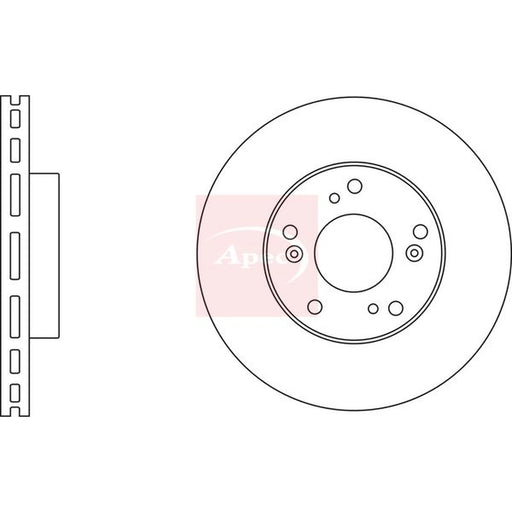 Apec 2 x Vented Front Brake Discs DSK2618