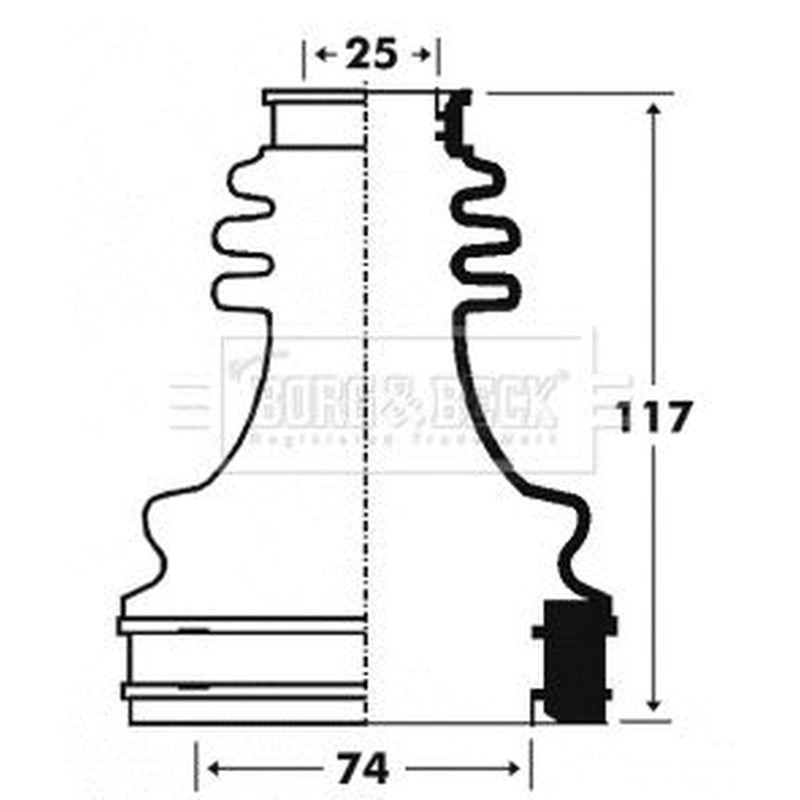 Borg & Beck Drive Shaft Bellow Kit Front Left BCB2916